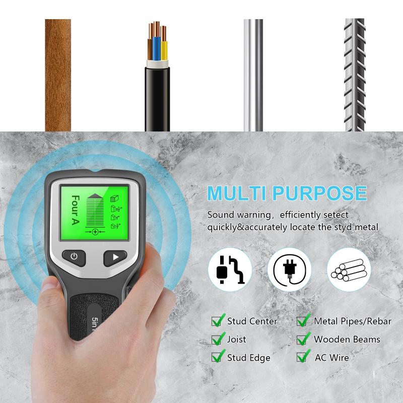 Metal Detector Wall Scanner 5 in 1 Deep Sensing Stud Finder for Home Improvement Renovation Projects
