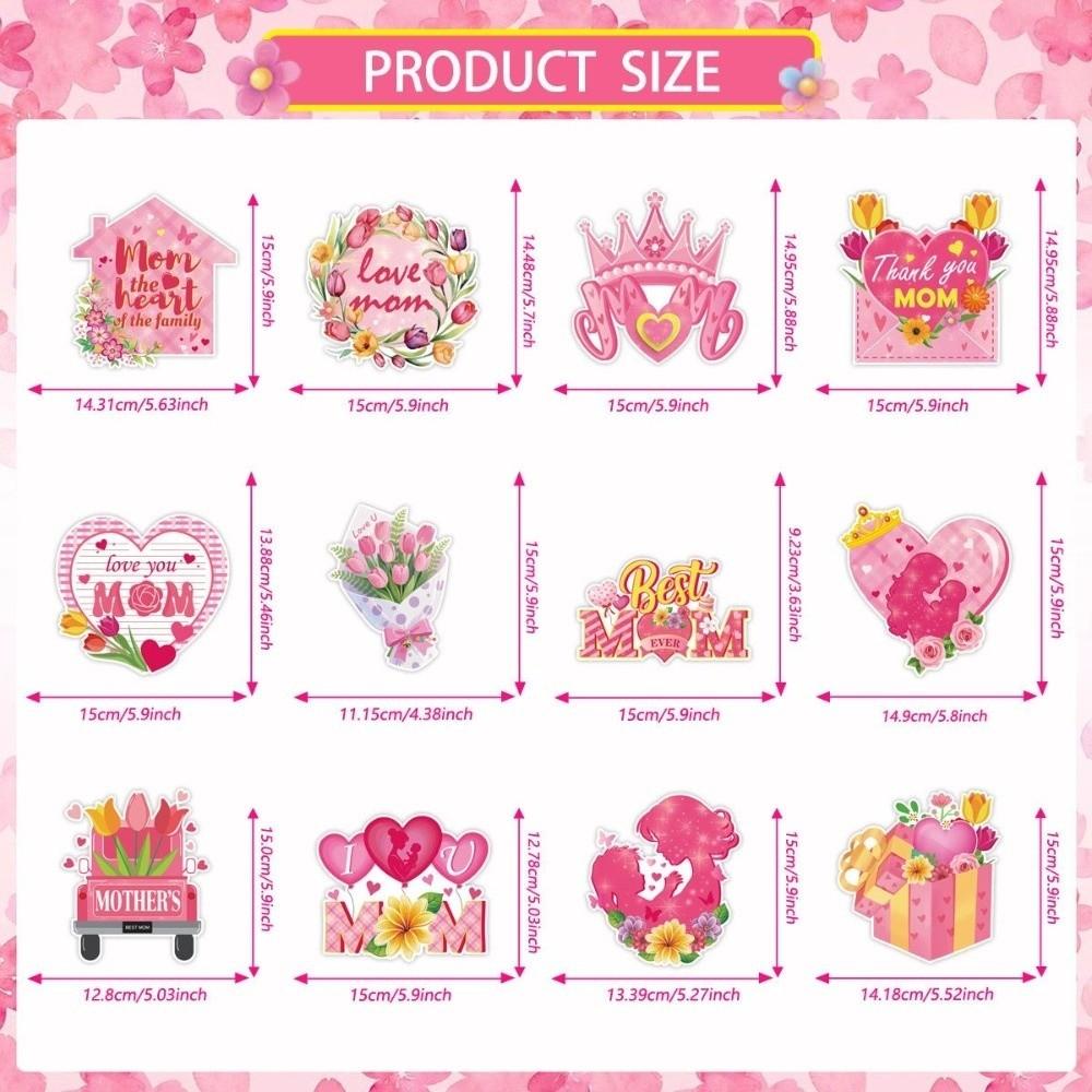 Happy Mother's Day Hanging Swirls Hearts Pattern Desktop Ornament Holiday Banner Party DIY Decor