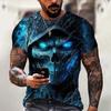 Fashion Trend Skull Pattern Men's T-Shirts 6XL Plus Size Short Sleeve Street Gothic Horror Skeleton Male Tops O-Neck Casual Tee T-Shirts Men’s
