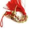 Подвеска из чистой меди «Пять императорских монет и тыква Багуа» для удачи, здоровья и благословения фэн-шуй (7см)