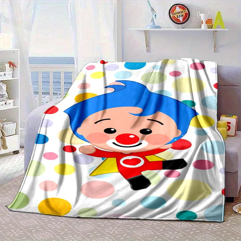 Happy Plim Friends Blanket Flannel Blanket for bed, sofa, Camping, Hiking, Picnic Essentials, gift for family Fan gifts