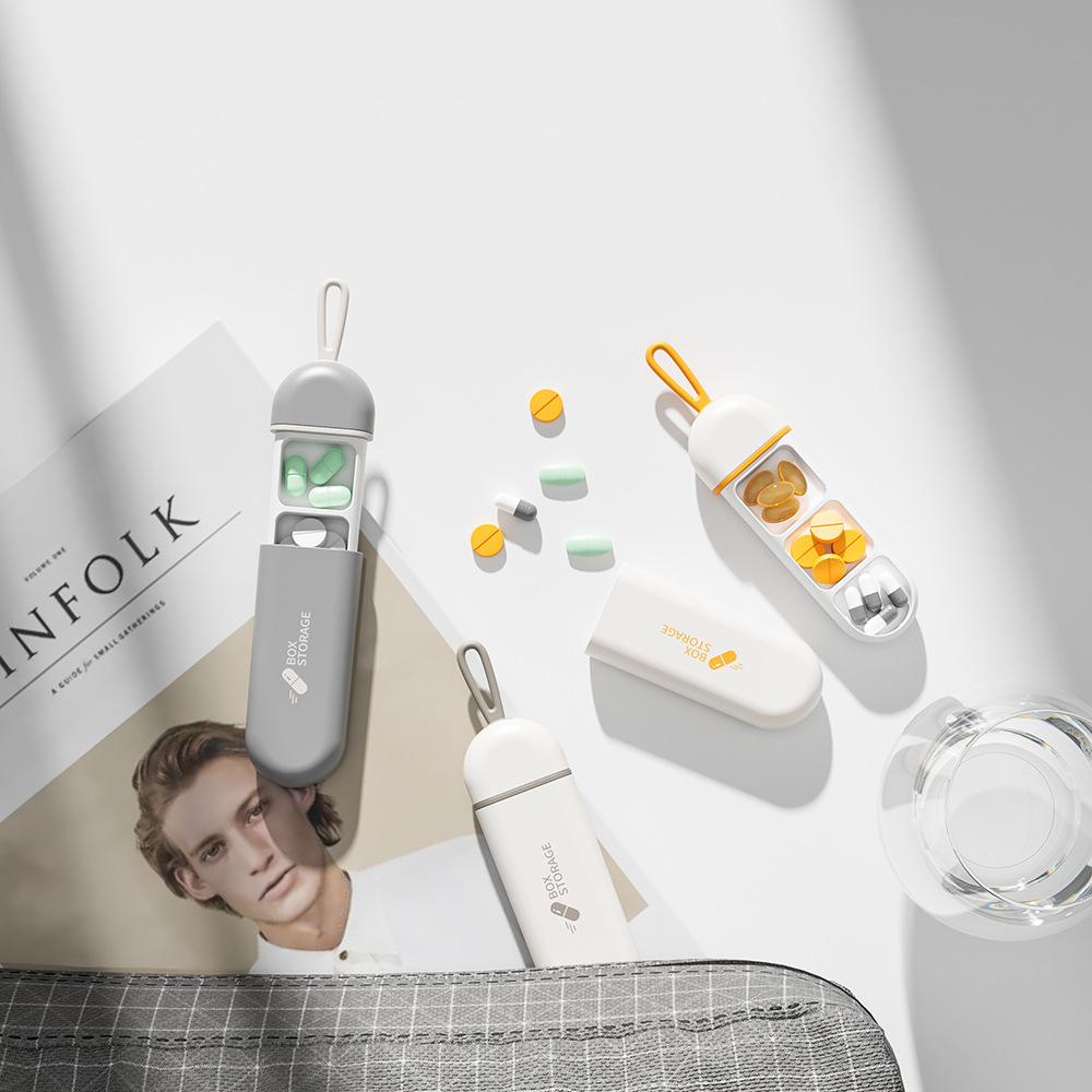 Мини Портативный Органайзер для Таблеток Разноцветный 3 Отделения Маленький Футляр для Таблеток Дорожный Органайзер для Лекарств Карманный Бокс для Витаминов и Пищевых Добавок Рыбий Жир