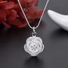 Pendant Silver Plated S925 Silver Flower Camellia Pendant Necklace Accessory