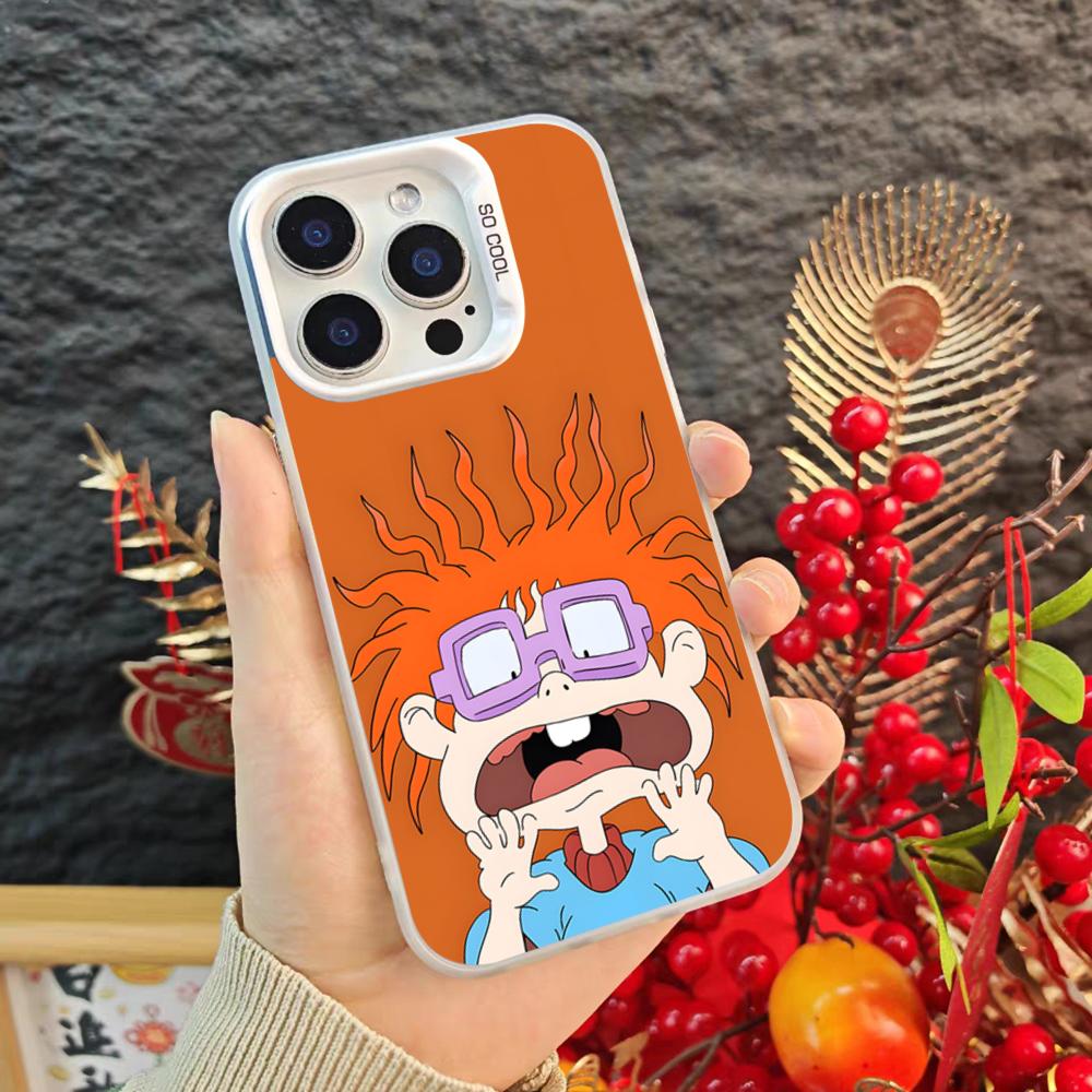 C-Cartoon Rugrat Phone Case For Iphone 17 16 15 14 Pro Max Xr Air Plus Black Silver Hard Shell Cover