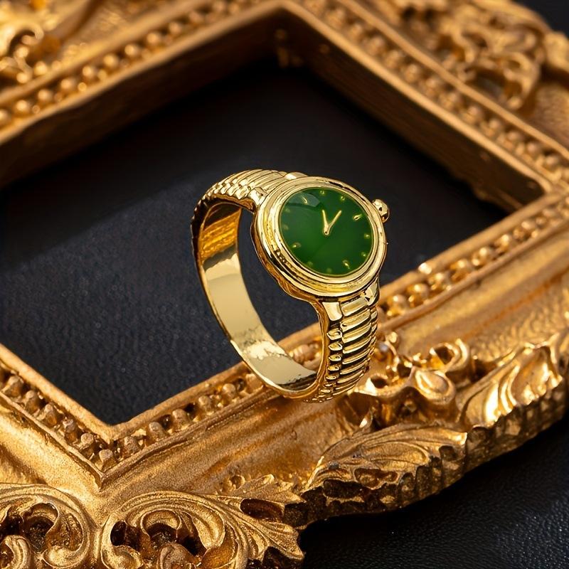 Стильное кольцо-часы для женщин и мужчин - Кольцо в форме часов, модная бижутерия, уникальная идея подарка для нее/него, трендовый унисекс-аксессуар