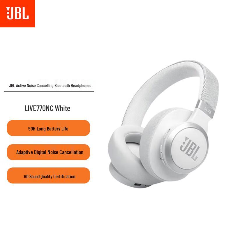 JBL LIVE 770NC Adaptive Noise-Cancelling Bluetooth Headphones