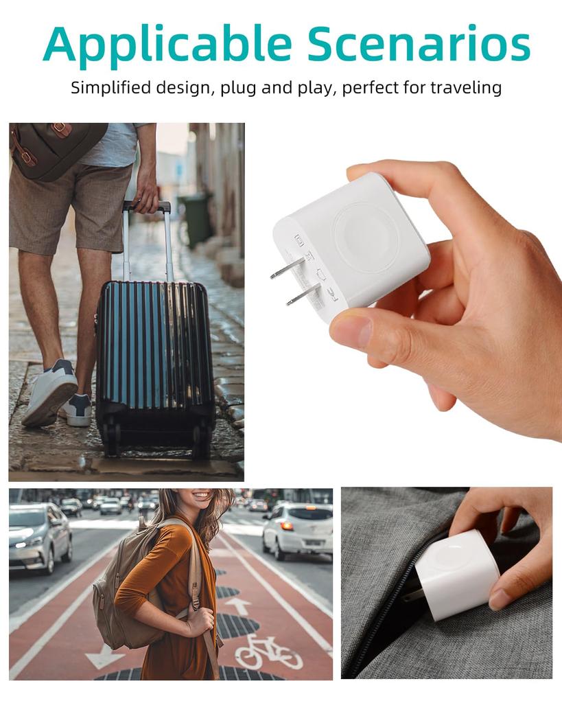 1/2 шт. Магнитный блок беспроводной зарядки 3-в-1 с двумя портами для iWatch Series Ultra/SE/9/8/7/6, iPhone 16/15/Pro Max iPad Pro/Air