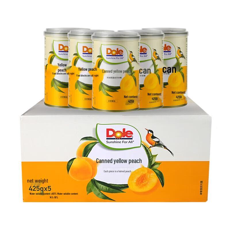 Консервированные желтые персики Dole, 5 шт.