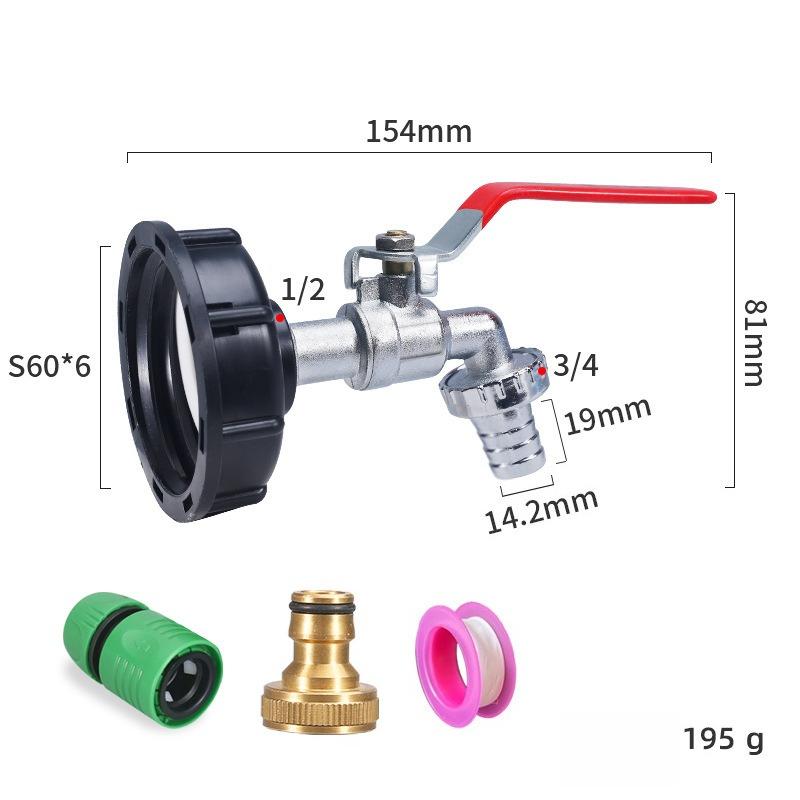 Прочный адаптер для крана IBC-бака S60*6 с крупной резьбой на 1/2'' 3/4'' соединительный элемент для замены клапана для сада и дома кран
