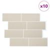 Subway Tile 10 Pcs Beige 29 X 21 Cm Polyurethane and PET