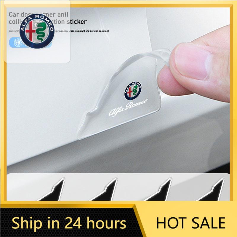  For Alfa Romeo Car Sticker 4Pcs Car Door Corner Anti-collision Sticker Anti-scratch Protector For Alfa Romeo Giulia MiTo 147 156fgh2