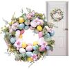 Пасхальные венки для входной двери, пасхальный венок в виде яйца, 40 см искусственный пасхальный венок, входная дверь, красочный пасхальный венок в виде яйца с листьями