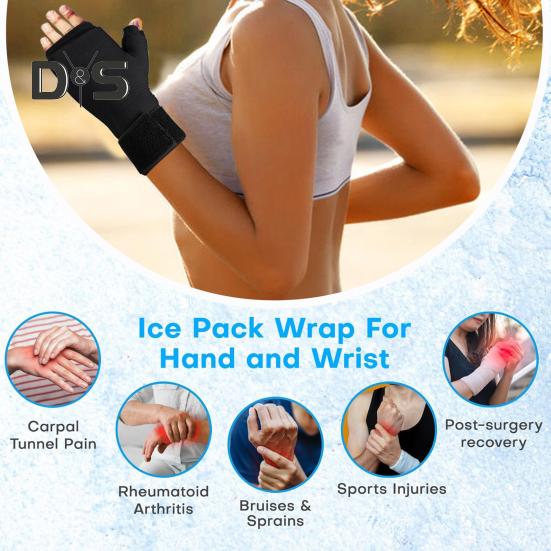 Перчатка для холодного пакета для запястного канала, пакет для холодной и горячей терапии с гелем, охлаждающий пакет для запястья, для восстановления после операции, артрит рабочих рук