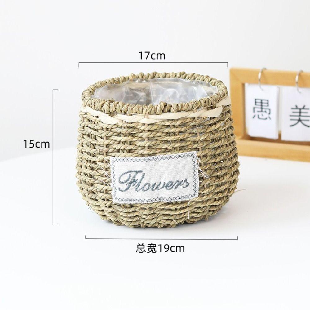 Plant Fiber Hand-woven Flower Baskets Plants Decorative Storage Baskets New Straw Flower Pots