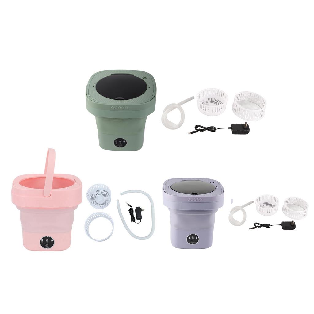 Foldable Washing Machine High Speed 6.5L Large Capacity Soft Semi Drying Folding Washing Bucket Travel Foldable Bucket Washer