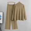 Autumn Women's Knit Set Fashion Loose Irregular Knit Top Wide Leg Pants Two Piece Set