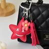 Starfish Bag Pendant Cute Leopard Bear Rainbow Leather Decorative Keychain Fashion Braided Rope Bag Gift All-purpose Accessory