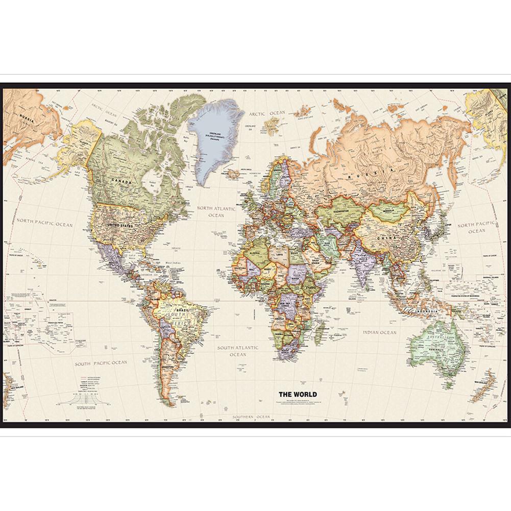 A0-84.1*118.9cm Decorative Hanging Picture World Map Wall Art Poster Painting Without Frame Gift Travel Tools