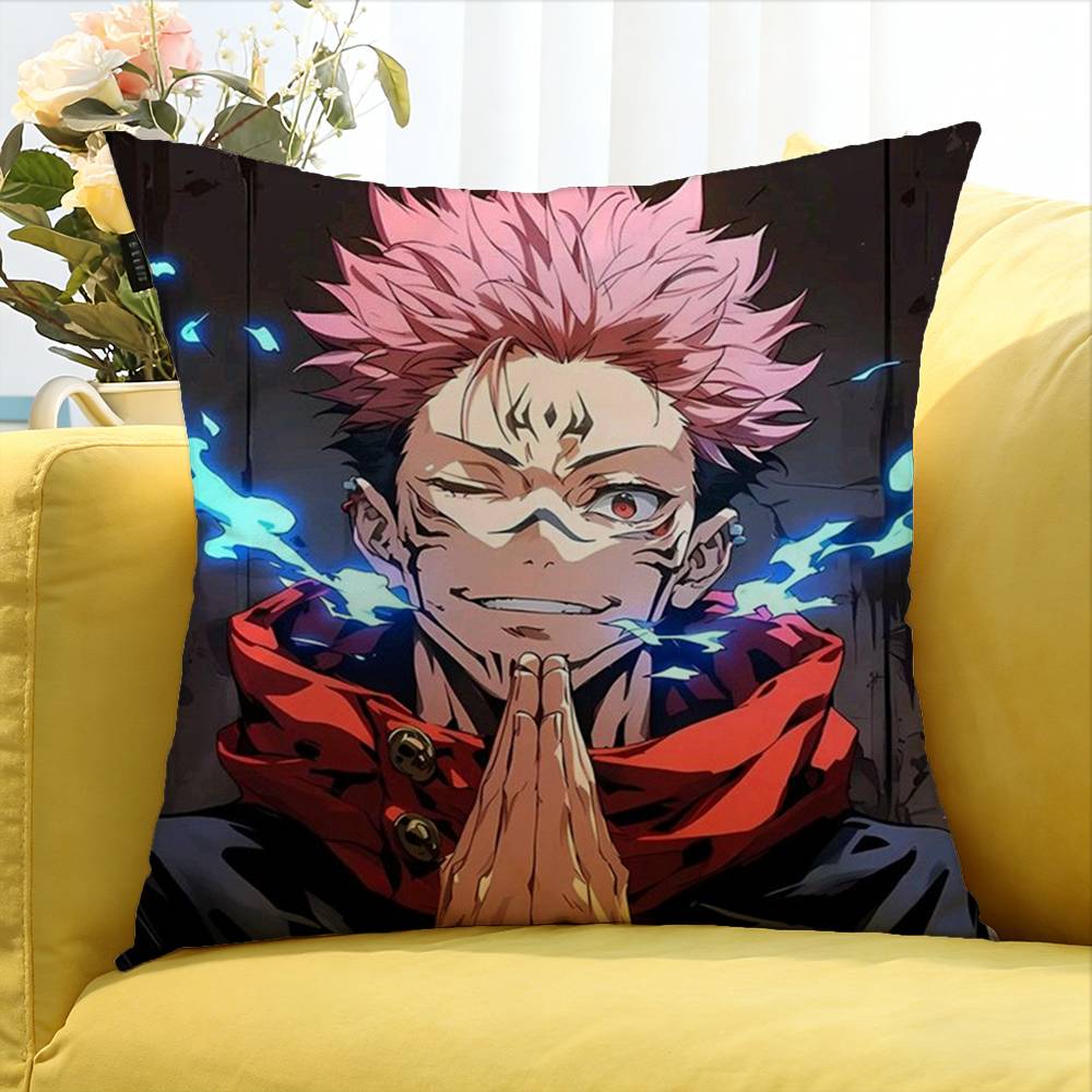Yuji Itadori Various Sizes Square Pillow Case For Car Home Bedchamber Decor