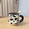 Керамическая кружка Корова с крышкой Креативная бытовая кружка для завтрака Женский новый стиль Высококлассная парная кофейная кружка