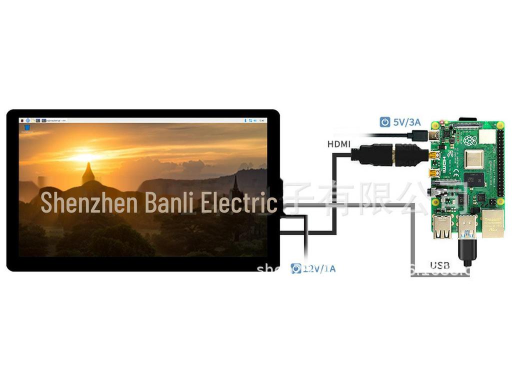 15.6" 1080P Емкостный сенсорный экран HDMI дисплей для Raspberry Pi