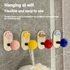 Мультяшный крючок для ванной комнаты, крючок для хранения вещей, самоклеящийся настенный держатель, вешалка для пальто и шляп, красочная вешалка для хранения, домашний декор