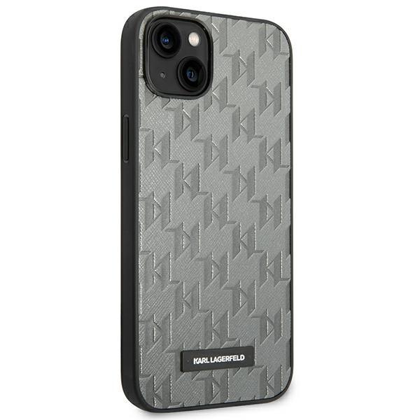 Karl Lagerfeld KLHCP14MSAKLHPG iPhone 14 Plus / 15 Plus 6.7" hardcase gray/grey Saffiano Mono Metal Logo