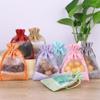 10 Pcs/Lot Storage Bag Organza Window Drawstring Pouch Large Capacity Burlap Gift Bag Outdoor