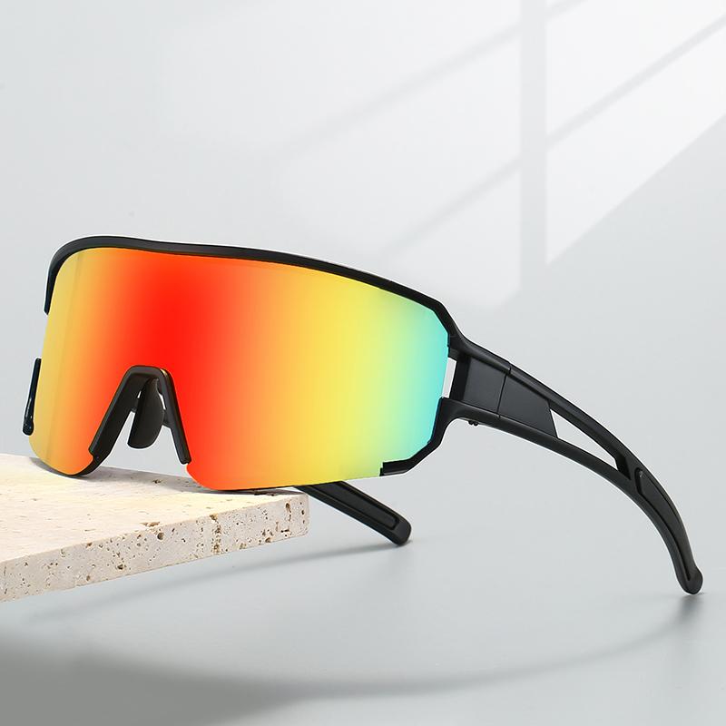 Спортивные очки оверсайз мужские  Новинка Панк Зеркальные Уличные Рыболовные Солнцезащитные очки Модные Ветрозащитные Защищающие от УФ-лучей Велосипедные Очки