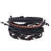 Многослойные браслеты с оберткой, винтажный браслет ручной работы с оплеткой из искусственной кожи, ювелирные изделия унисекс