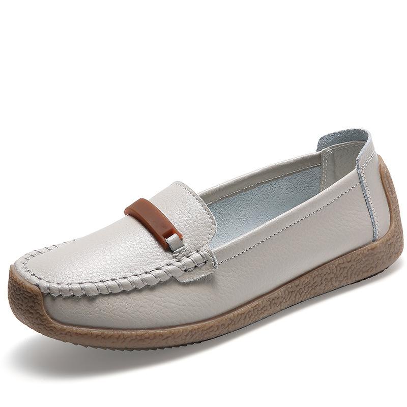 Женские балетки на плоской подошве, кожаные дышащие мокасины с вырезами, женские топсайдеры, балетки, женская повседневная обувь
