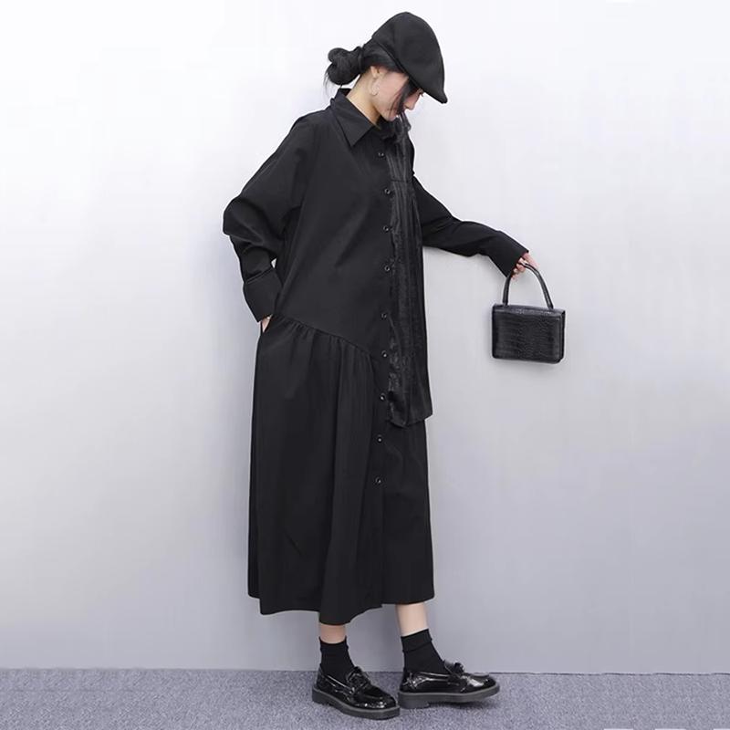 Xitao Женское платье с плиссированными лацканами в стиле пэчворк GYX1578