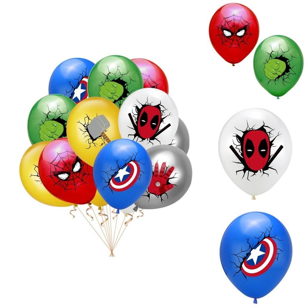 Воздушные шары для вечеринки в стиле супергероев 12 дюймов Капитан Америка Человек-паук Халк Латексные шары