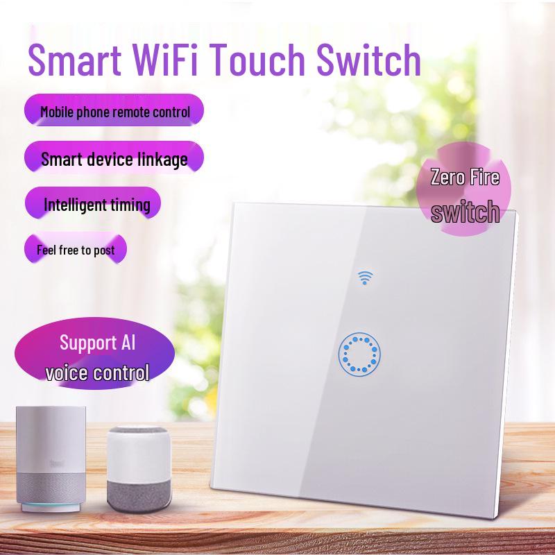 Умный Wi-Fi сенсорный выключатель с пультом ДУ - 1/2/3 клавиши, с таймером и поддержкой голосового управления Alexa