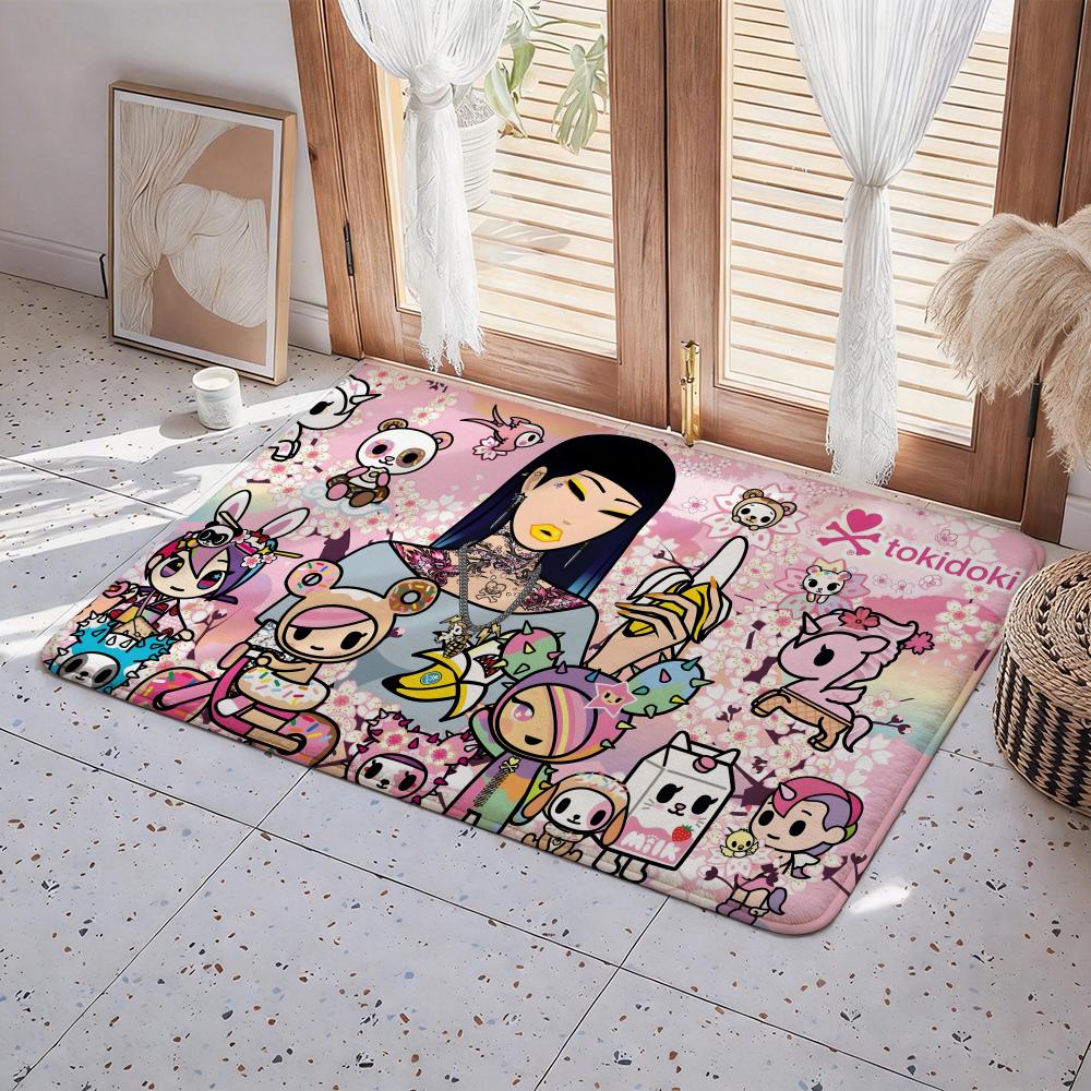 Character T tokidoki Floor Mat Eco  Flannel Doormat Non Slip Odorless Indoor Floor Rug Soft Short Plush Home Mat