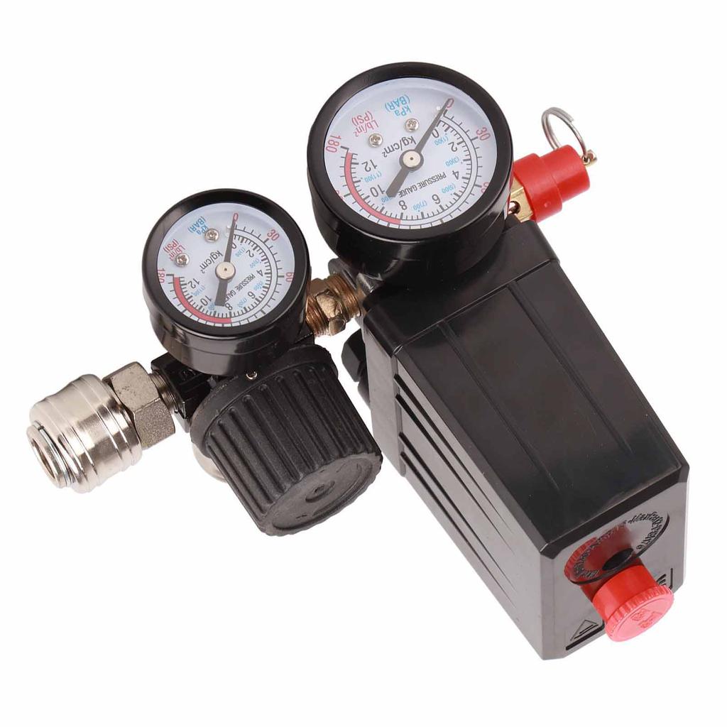 Air Compressor Pressure Switch 1 4in 4 Holes Controller Regulator Valve 90‑120PSI 220V