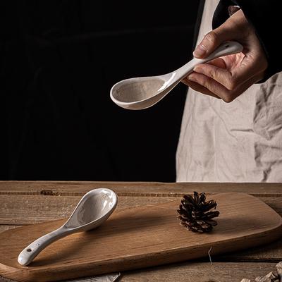 Контрастная Цветовая Маленькая Ложка Коричневая С Длинной Ручкой Керамическая Ложка Для Супа, Ложка Ложка Для Каши Ложка Десертная Ледяной Хруст