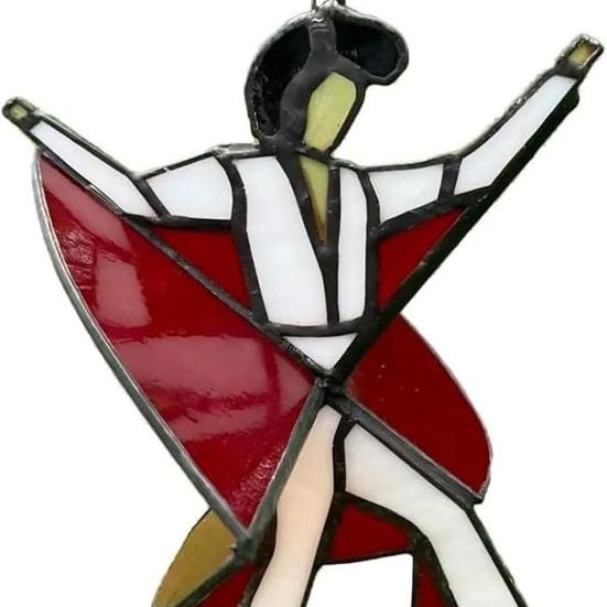 Танцующий король Подвесное украшение Акриловое подвесное украшение Витражный стиль Спиннер Ловец солнца для сада двора украшение окна