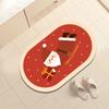 Christmas Cute Cartoon Living Room Bathroom Floor Mat Atmosphere Absorbent Soft Diatom Mud Home Use