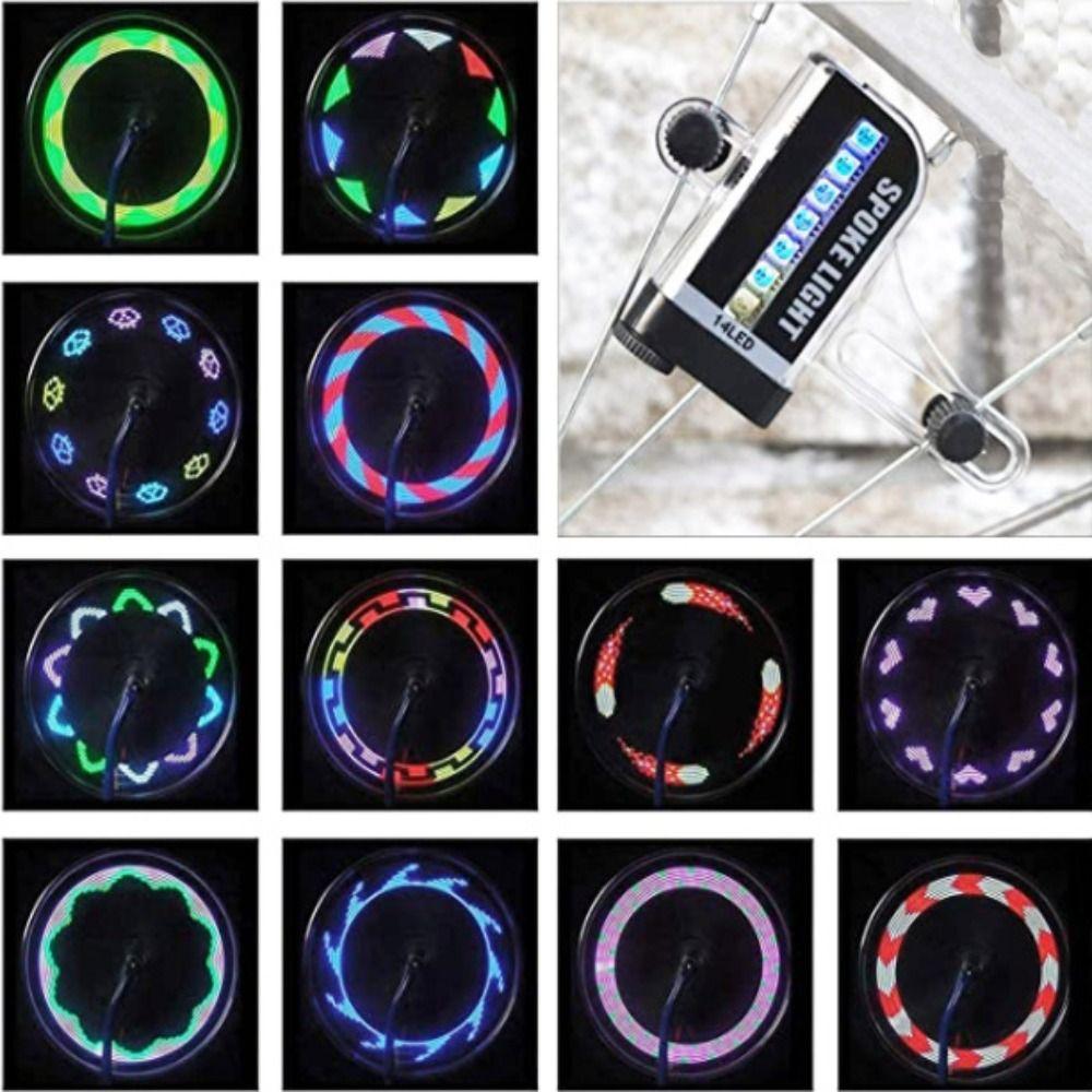 Photosensitive Switch Spoke Light 14 LED Wheel Tire Light Bike Wheel Light Bicycle Wheel