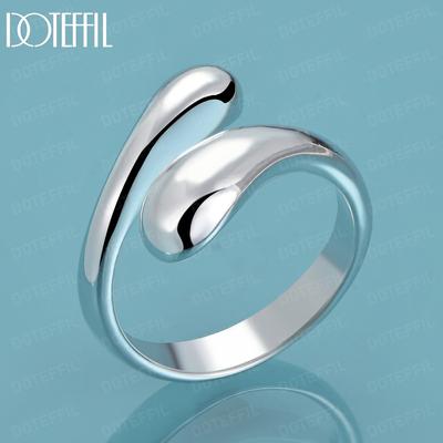 Кольцо-подвеска в виде капли из стерлингового серебра 925 пробы/капли дождя