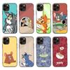 T-91 Tom and Jerry Black Sofe Case for iPhone 16 15 Plus 14 13 Mini 12 11 Pro 8 6 6S SE 5 XR XS Max Realme C30 C33 C32 9I VIVO V29 V27 V23 Y36