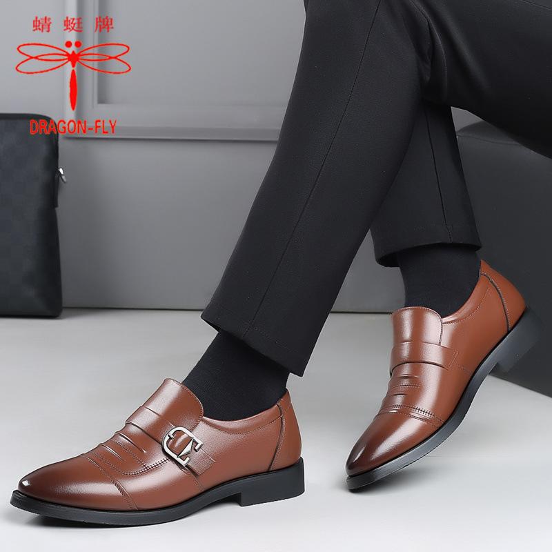 Кожаные туфли бренда Hy Dragonfly, мужские деловые туфли из натуральной кожи, британская весенняя новинка, повседневная обувь, удобная мягкая подошва, мужская кожа