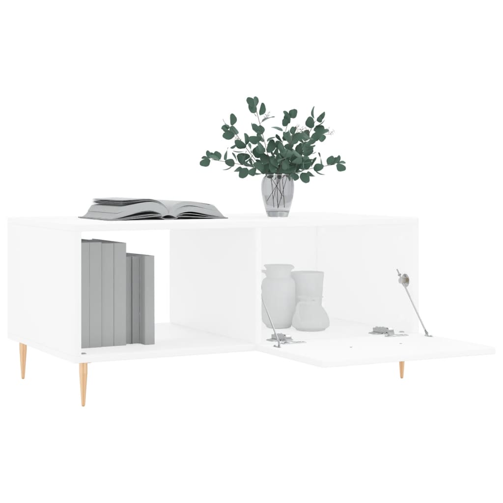  Журнальный столик, белый, 90x50x40 см, древесный материал