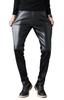 LIFESHINE Leather PU Motorcycle Windproof and Solid Biker Long Skinny Gift Not Men's Pants, Leather, Pants, Cold-Resistant, Color, Fleece-Lined,