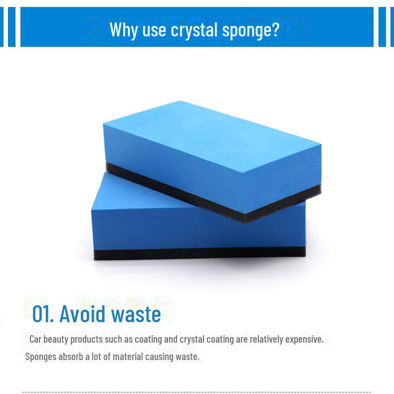 Губка для автомобильной краски Crystal с покрытием для стекла и бархатная салфетка для протирки