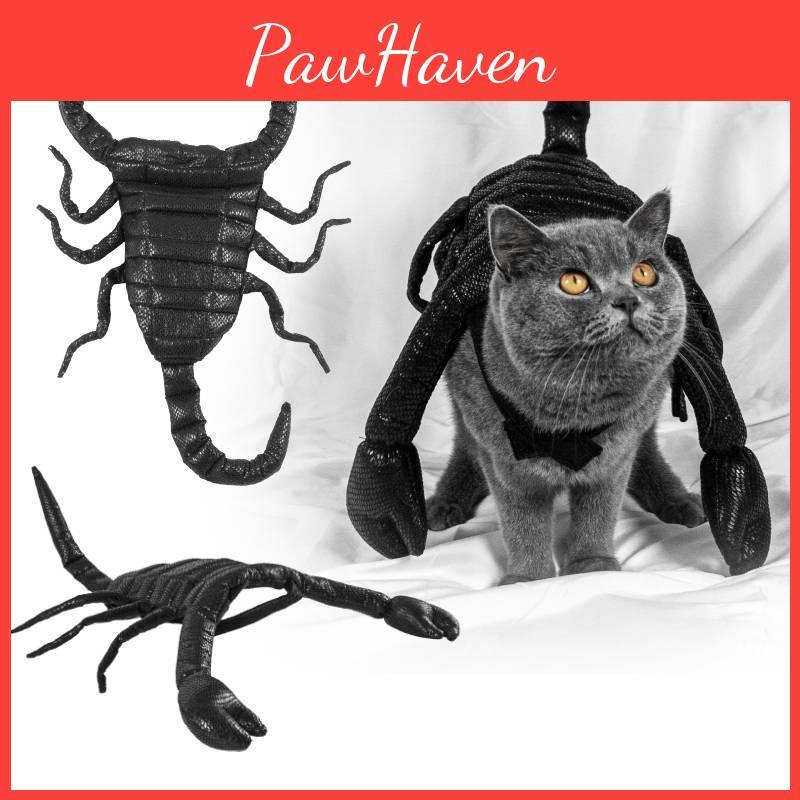 Unique Halloween Pet Costume Funny Scorpion King Outfit For Cats And Dogs Black Cloth