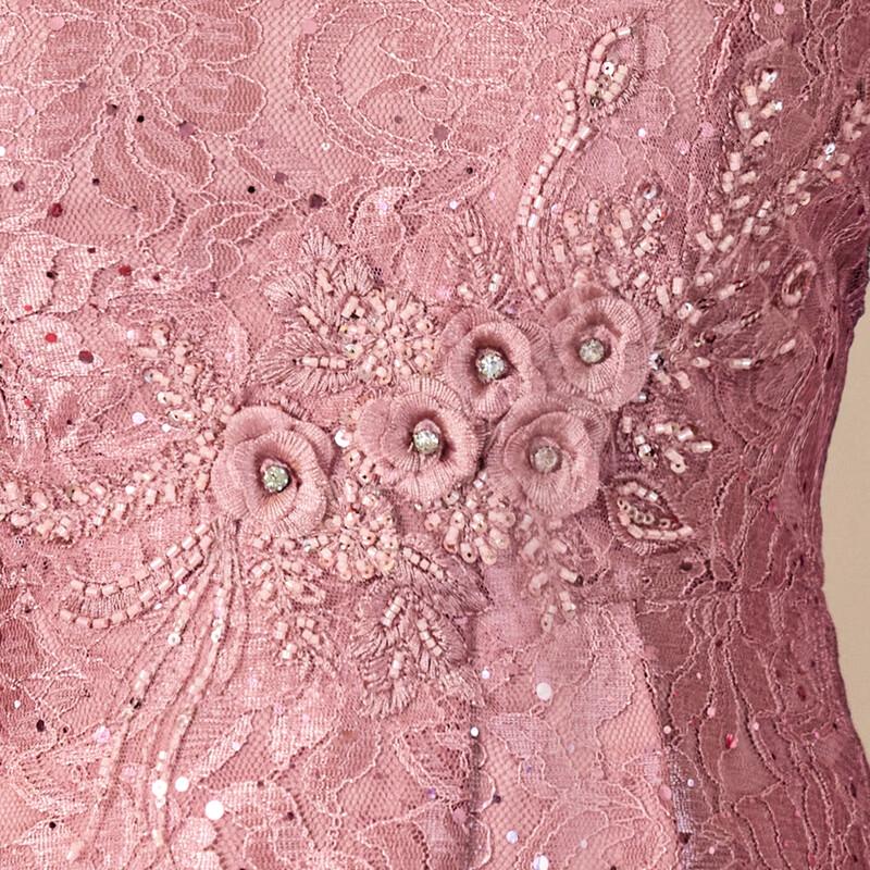 Pasit Платье для матери невесты в новом китайском стиле с V-образным вырезом и кружевной отделкой, имитирующее костюм-двойку