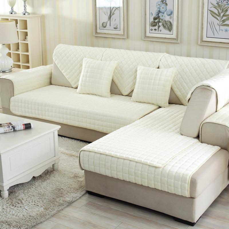 Flannel Square Sofa Cushion Winter Thickened Plush Warm Non-Slip Seat Cushion Leather Sofa Cover Clearance
