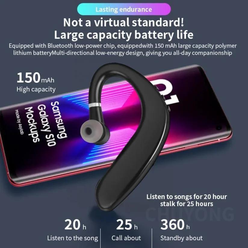 XiaomiNew Wireless Bluetooth Earphones Single Ear Hook Business Stereo Headphones Headset Handsfree Sports Earbud With Microphone